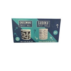 Crossword and Sudoku Toilet Paper Roll Novelty Gag Gift Fizz Creations Pack